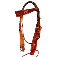 Floral Carved Pink Headstall
