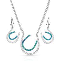 Tipping Luck Sparkly Horseshoe Jewelry Set