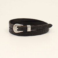 Tapered Black Floral Tooled Hatband