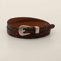 Tapered Brown Floral Tooled Hatband