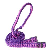 Braided Poly Barrel Reins, Purple/Pink