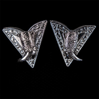 Collar Tips, Silver Cowboy Boots