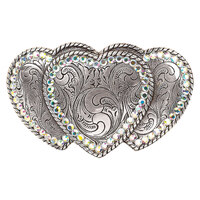 Triple Heart Crystal Buckle