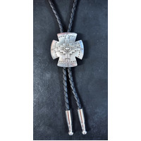 Bolo Tie Square Southwestern Cross