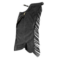 Ultrasuede Fringed Show Chaps, Black
