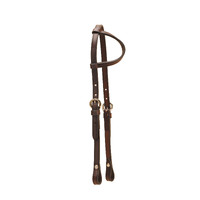 Double & Stitched One Ear Pony Bridle, Dark Oil