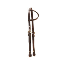Double &amp; Stitched One Ear Pony Bridle, Dark Oil