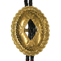 Bolo Tie Gold Concho
