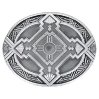 Oval Southwestern Pewter Buckle