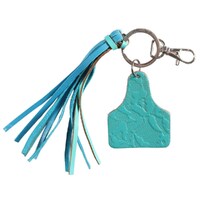 Ear Tag Tassel Key Ring, Turquoise