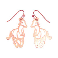 Copper Running Horse Earrings
