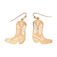 Gold Cowboy Boot Earrings