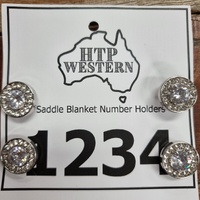 Crystal Saddle Blanket Number Holders, Clear