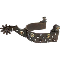 Antique Brown Flower Stud Spurs