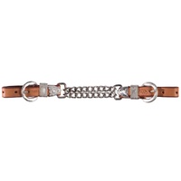 Double Chain Silver Curb Strap, Natural
