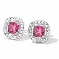 Crystal Earrings, Pink