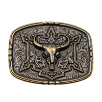 Antique Bronze Steer Head Buckle