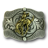 Two Tone Bronc Horse Buckle