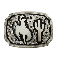Rectangle Bronc Cactus Buckle