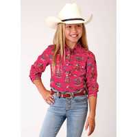 Girls Five Star Red Cowboy Shirt
