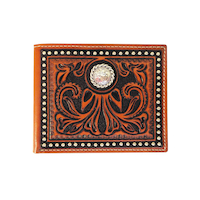 Bi-Fold Wallet, Tooled Leather