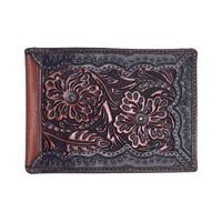 Bi-Fold Wallet, Dark Brown Tooled