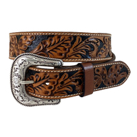 Floral Hand Tooled Leather Belt