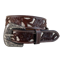 Womens Brown Belt with Floral Cutouts