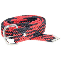Braided Nylon Belt, Black/Red