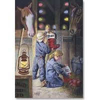Christmas Cards (10 Pack) Children decorating Barn