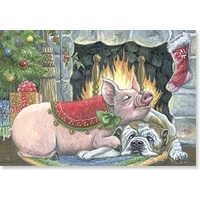 Christmas Card CB - Pig & Dog