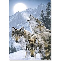 Christmas Card CB- 3 Wolves
