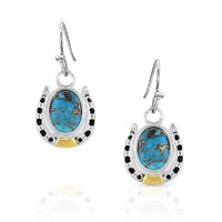 Set in Stone Gold &amp; Turquoise Earrings