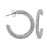 Crystal Inside & Out Hoop Earrings