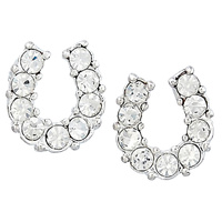 Clear Rhinestone Horseshoe Earrings