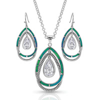Opal Ribbons Teardrop Jewellery Set
