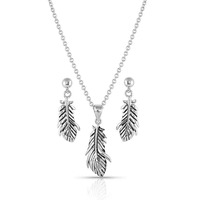 Rebirth Silver Feather Jewelry Set