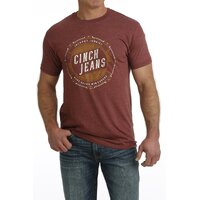 Mens Cinch Jeans Tee, Burgundy