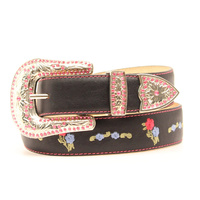 Kids Belt Embroidered, Black