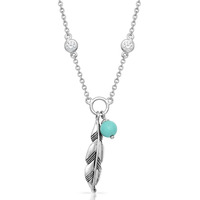 Charming Feather & Turquoise Necklace