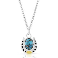 Set in Stone Gold &amp; Turquoise Small Pendant Necklace
