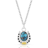 Set in Stone Gold &amp; Turquoise Small Pendant Necklace