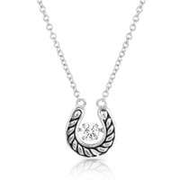 Lucky Dancing Crystal Horseshoe Necklace