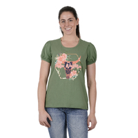 Womens Almy Tee, Moss