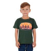 Boys Narrabi Tee, Green Marle