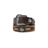 Kids Wesley Belt, Tan/Chocolate