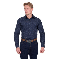 Mens Marc Print Western Long Sleeve Shirt