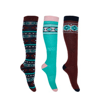 Riding Socks - 3 Pack - Turquoise/Rust