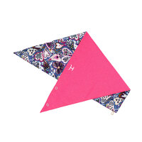 Carlee Double Sided Scarf, Hot Pink / Periwinkle Heart Paisley