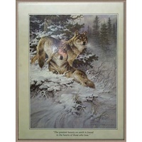Poster - 2 Wolves in front of Tree